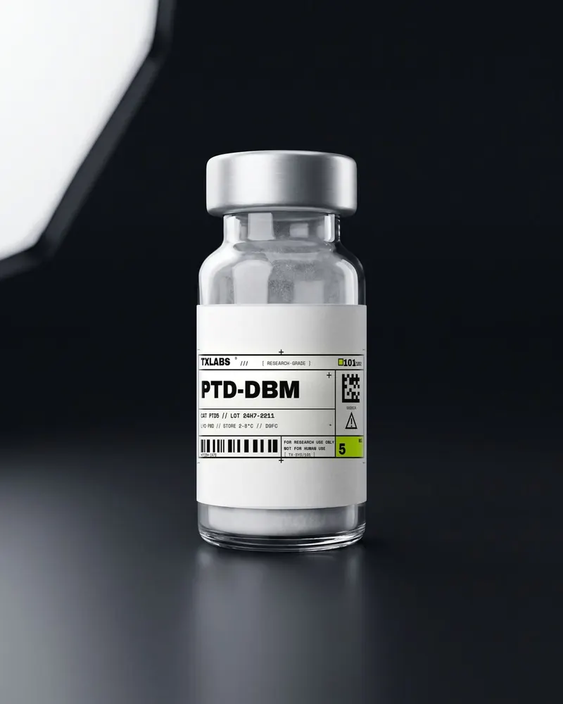 PTD-DBM research peptide vial